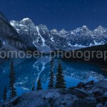 Moraine Lake at midnight, Canada
